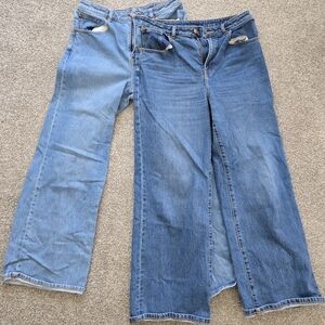 2 Pair Pink Blue Women's Jeans